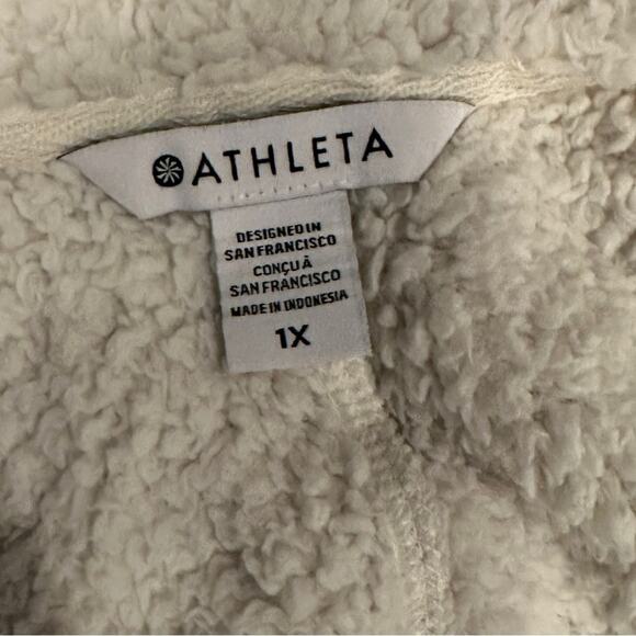 Athleta Cream Tugga Sherpa Jacket Sz 1X - Picture 6 of 10